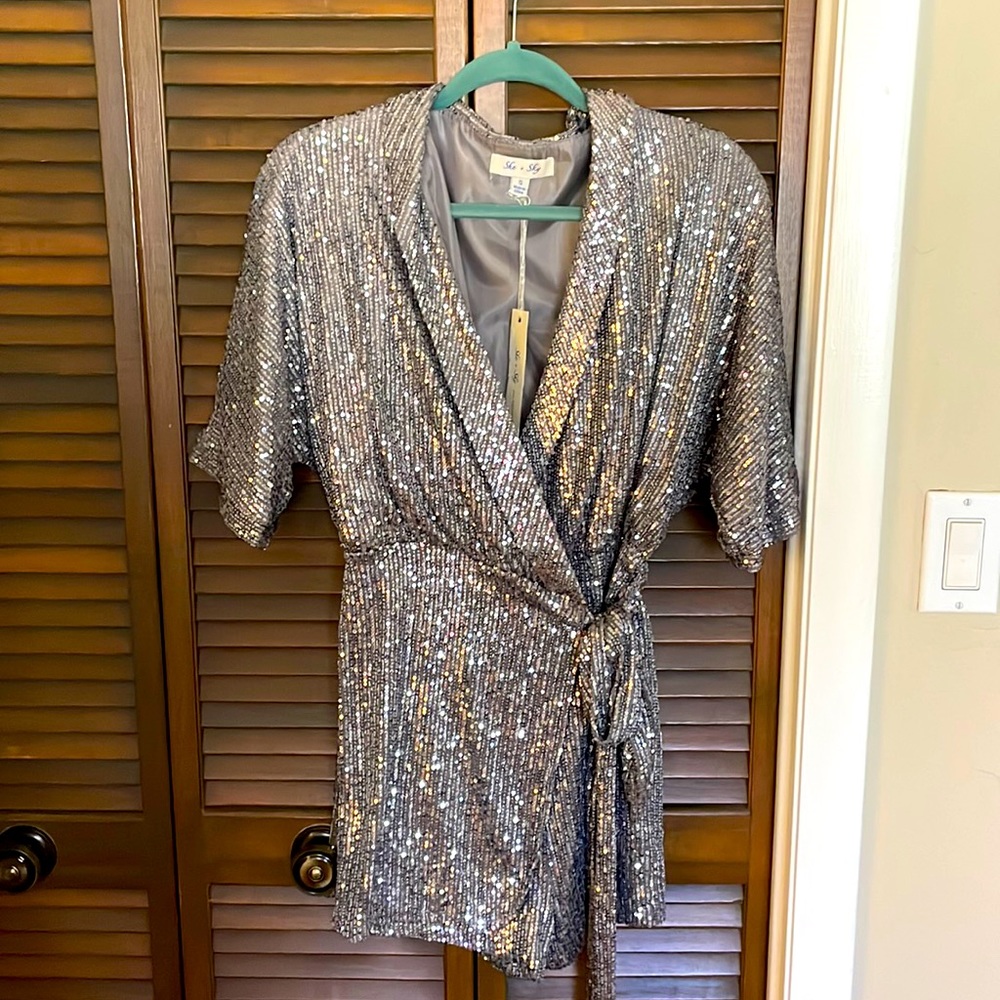 Holiday Sequin romper brand new